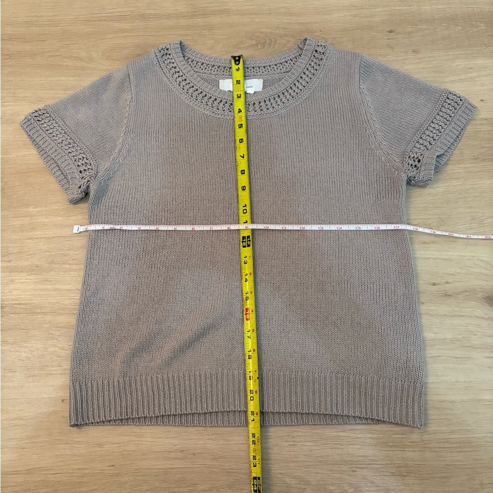 Anthropologie Mauve Knit Short Sleeve Sweater